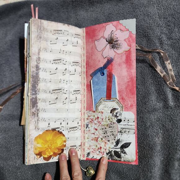 "Pretty Dress" Unique Soft Cover Junk Journal 11in x 5in x 12in, 62 pgs - Picture 11 of 11